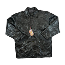 Load image into Gallery viewer, Vintage VINCENT &amp; CO. ALTA MODA Made In Italy Faux Black Leather Button Jacket
