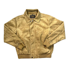 Load image into Gallery viewer, Vintage 90&#39;s REPORTAGE R.G.A. Classic Brown Tan Faux Suede Leather Bomber Jacket
