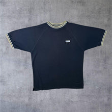 Load image into Gallery viewer, Vintage Rough Trade Classic Mini Patch Logo Dark Navy Ringer T-Shirt
