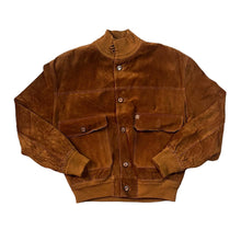 Load image into Gallery viewer, Vintage 90&#39;s KATY PEL Classic Brown Genuine Real Suede Leather Button Bomber Jacket
