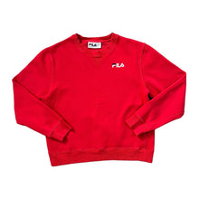 Load image into Gallery viewer, FILA Classic Embroidered Mini Logo Red Crewneck Sweatshirt
