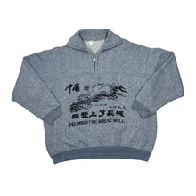 Load image into Gallery viewer, Vintage 90’s I CLIMBED THE GREAT WALL Souvenir Graphic 1/4 Zip Pullover Sweatshirt
