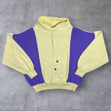 Load image into Gallery viewer, Vintage 80's Avana Bratislava Yellow Purple Colour Block Roll Neck Sweatshirt
