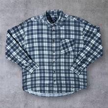 Load image into Gallery viewer, Vintage Cotton Country Club Grey Yellow White Plaid Check Long Sleeve Cotton Flannel Shirt
