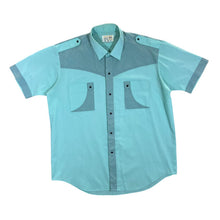 Load image into Gallery viewer, Vintage DADI Turquoise Western Cowboy Style Short Sleeve Shirt
