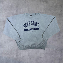 Load image into Gallery viewer, Vintage 90's Nike "Penn State Hockey" College Spellout Grey Heavyweight Sweatshirt
