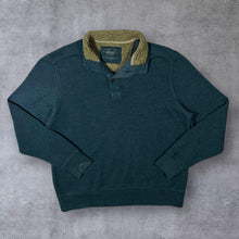Load image into Gallery viewer, G.H.Bass &amp; Co. Contrast Fleece Collared Dark Grey Button Pullover Sweatshirt
