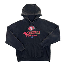 Load image into Gallery viewer, NFL Team Apparel SAN FRANCISCO 49ERS Football Spellout Graphic Black Pullover Hoodie
