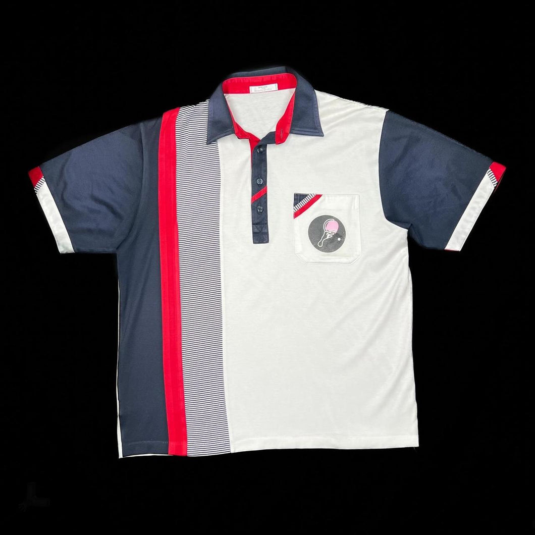 Vintage 90’s ST MICHAEL Marks & Spencer Colour Block Polyester Cotton Polo Shirt Top