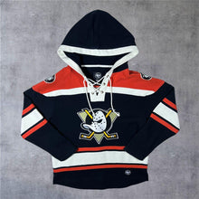 Load image into Gallery viewer, 47 NHL Anaheim Ducks Ice Hockey Colour Block Lace-Up Pullover Hoodie
