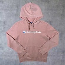 Load image into Gallery viewer, Champion Classic Logo Spellout Graphic Dusty Pink Pullover Hoodie
