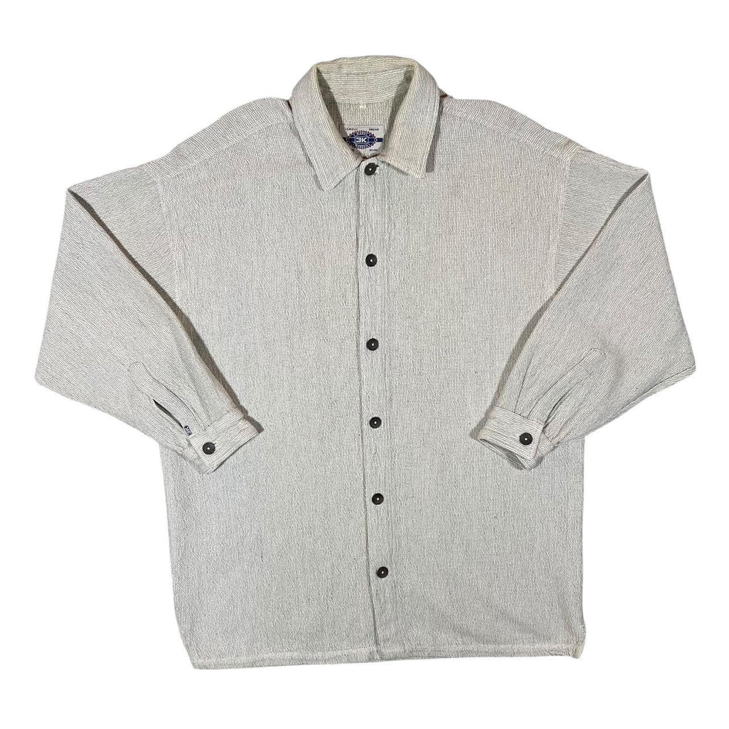 Vintage 90's EK Basic System Light Grey Button Long Sleeve Shirt