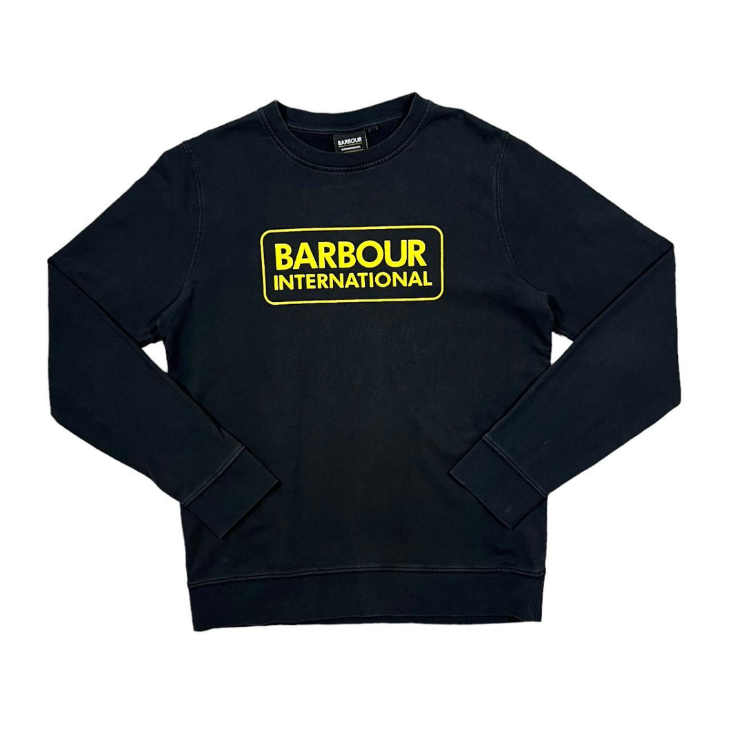 BARBOUR INTERNATIONAL Classic Logo Spellout Graphic Crewneck Sweatshirt