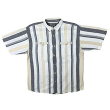 Load image into Gallery viewer, Vintage K'era Activewear Multi Striped Patterned Short Sleeve Cotton Flannel Shirt

