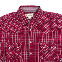 Load image into Gallery viewer, Vintage Cody James Cowboy Western Red Check Popper Button Long Sleeve Shirt
