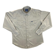 Load image into Gallery viewer, Vintage Wrangler Cowboy Western Pearl Snap Popper Heavy Cotton Distressed Shirt
