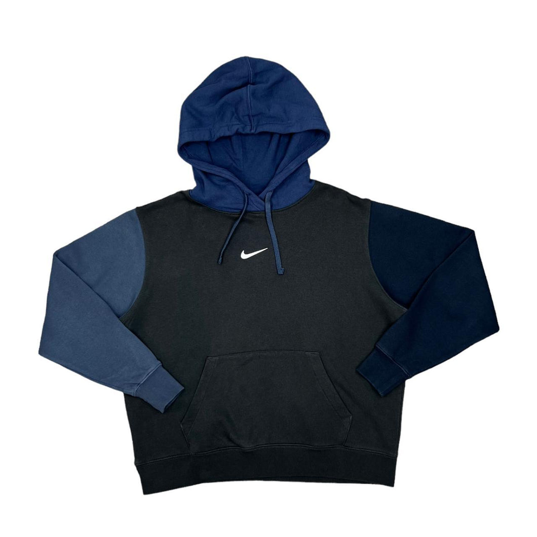 NIKE Classic Mini Swoosh Centre Logo Colour Block Pullover Hoodie