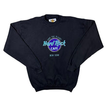 Load image into Gallery viewer, Vintage Hard Rock Cafe "New York" Embroidered Souvenir Logo Black Crewneck Sweatshirt
