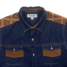 Load image into Gallery viewer, Stacy Adams Cowboy Western Dark Blue Denim Long Sleeve Shirt
