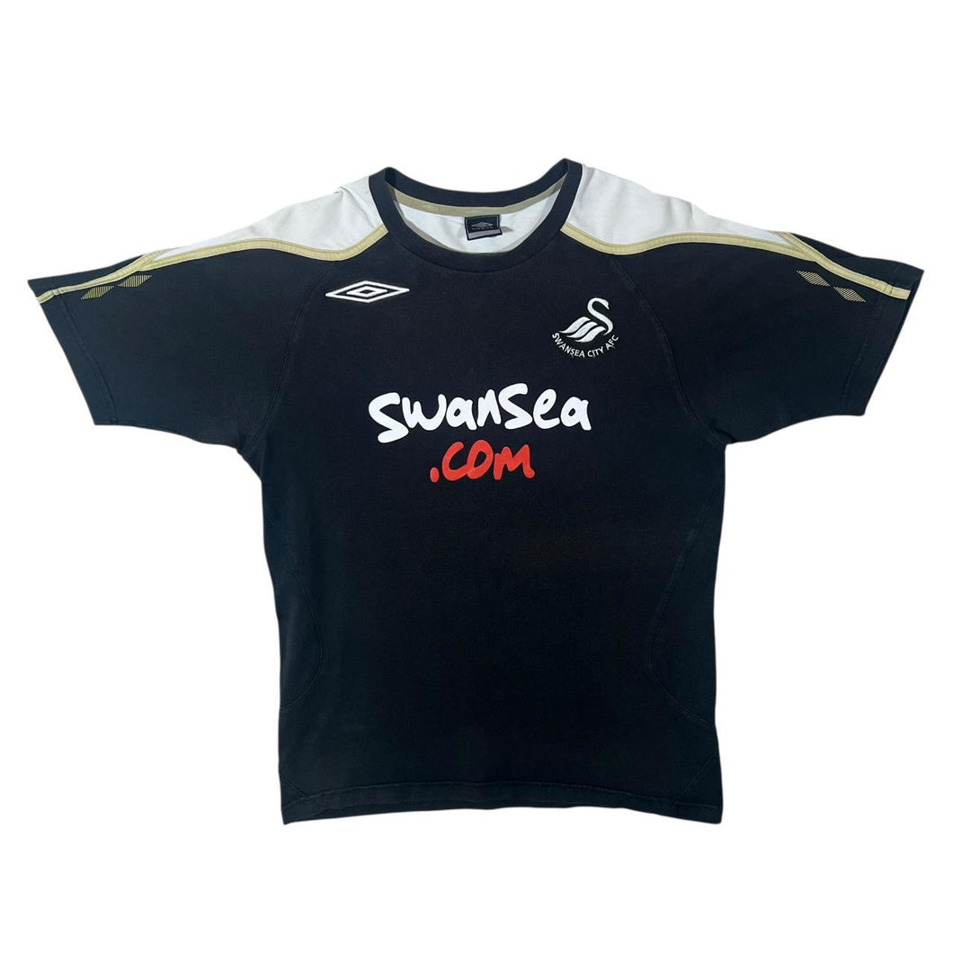 Umbro Swansea City AFC 2008 - 2009 Football Black Cotton Training T-Shirt