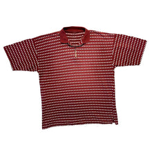 Load image into Gallery viewer, Vintage Red White Patterned 1/4 Zip Short Sleeve Polo Shirt
