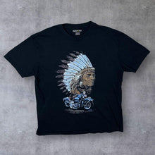 Load image into Gallery viewer, Atlas For Men Native American Biker Graphic Black Short Sleeve T-Shirt
