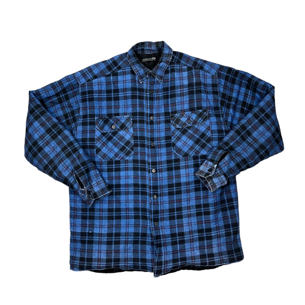 Early 00's AERO CLUB 20 Lumberjack Plaid Check Lightly Padded Flannel Over Shirt