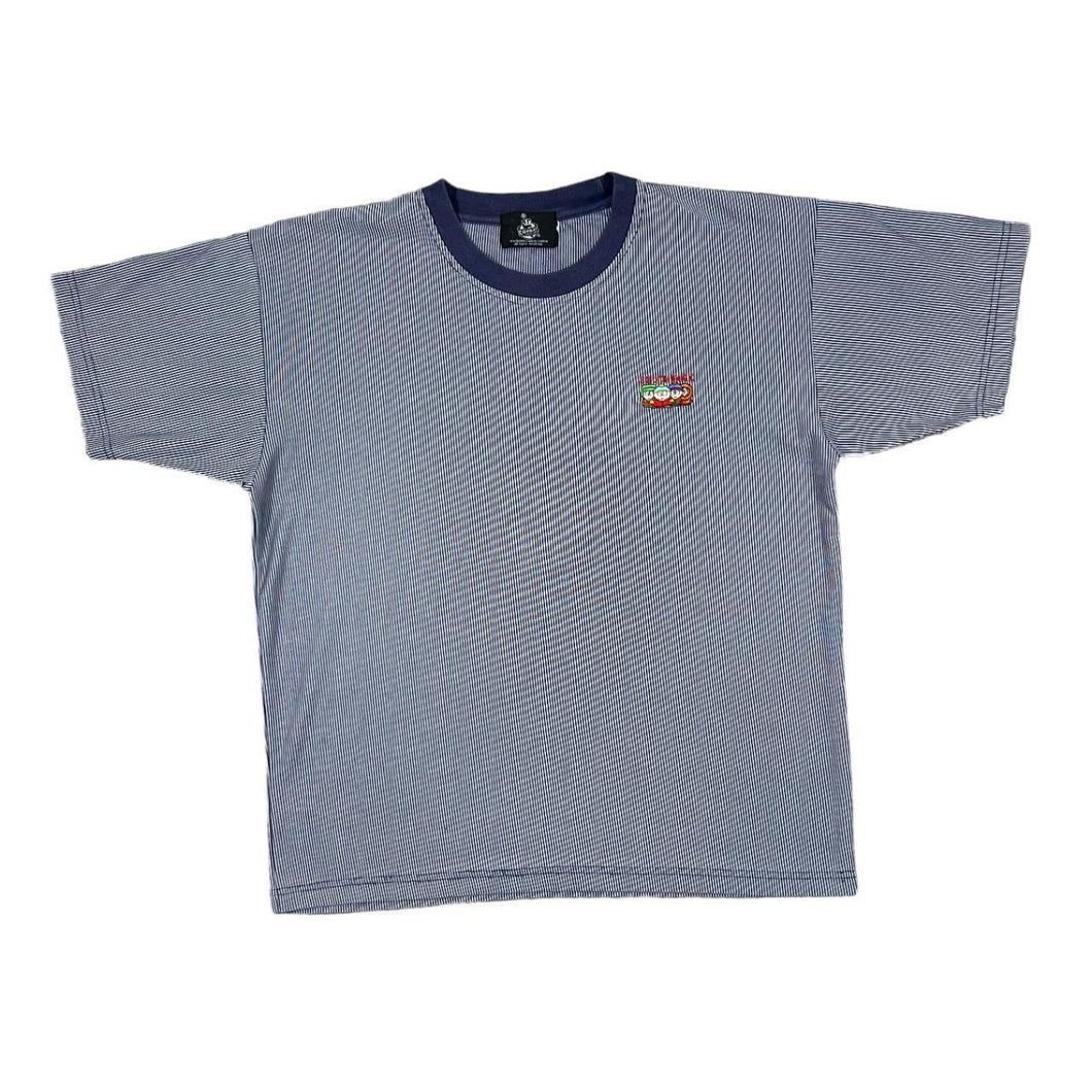 Vintage SOUTH PARK (2000) Embroidered Mini Character Logo Striped Ringer T-Shirt
