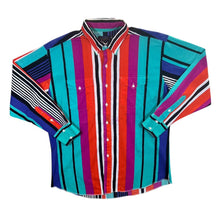 Load image into Gallery viewer, Vintage Panhandle Slim Made In USA Striped Cowboy Western Long Sleeve Button-Up Shirt
