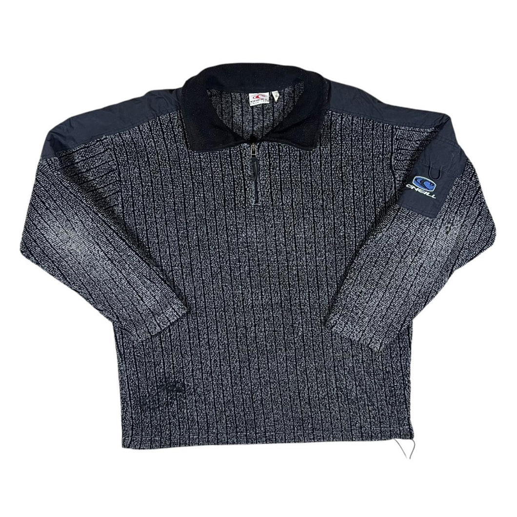 Early 00's O'NEILL Surfer Skater Y2K Deep Pile 1/4 Zip Pullover Fleece Sweatshirt