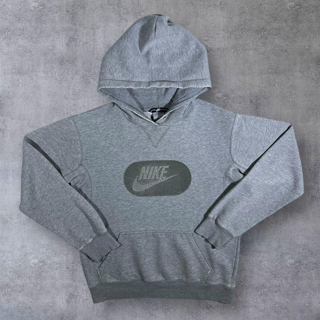 Nike Classic Logo Spellout Graphic Grey Pullover Hoodie