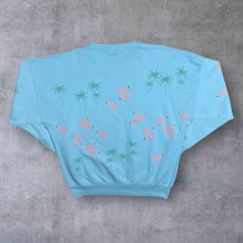 Load image into Gallery viewer, Vintage 80&#39;s Lifestyles &quot;San Francisco&quot; Flamingo Souvenir All-Over Print Turquoise Sweatshirt
