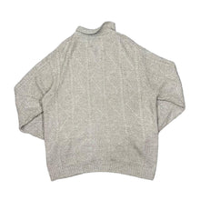 Load image into Gallery viewer, Early 00&#39;s GREENWOODS CASUAL Classic Cable Knit Acrylic Collared Zip Sweater Jumper
