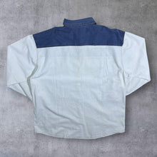 Load image into Gallery viewer, Vintage Forbidden Co. Cowboy Western White Blue Long Sleeve Cotton Shirt
