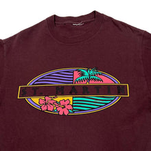 Load image into Gallery viewer, Vintage 90’s ST. MARTIN Floral Palm Tree Souvenir Spellout Graphic Single Stitch T-Shirt
