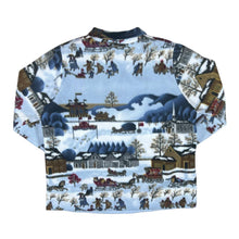 Load image into Gallery viewer, Vintage Snow Winter Festive Scene Patterned 1/4 Zip Pullover Fleece Sweatshirt
