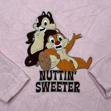 Load image into Gallery viewer, Early 00&#39;s DISNEY &quot;Nuttin&#39; Sweeter&quot; Chip and Dale Embroidered Character Spellout Fleece Crewneck Sweatshirt
