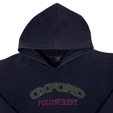 Load image into Gallery viewer, Vintage Oxford Polo Street Embroidered Spellout Black Hoodie

