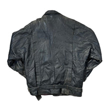 Load image into Gallery viewer, Vintage 90&#39;s TARGA Genuine Real Distressed Black Leather Bomber Jacket
