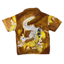 Load image into Gallery viewer, Early 00&#39;s Hai Zhour Gothic Y2K Dragon Graphic Burnt Orange Short Sleeve Shirt
