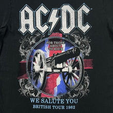 Load image into Gallery viewer, AC/DC &quot;We Salute You British Tour 1982&quot; Graphic Spellout Hard Rock Band T-Shirt

