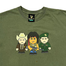 Load image into Gallery viewer, Early 00&#39;s ROYAL T &quot;Rambo&quot; Movie Parody Cartoon Character Graphic T-Shirt
