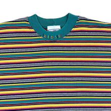 Load image into Gallery viewer, Vintage 90's The Sweater Shop Embroidered Spellout Multi Striped Single Sttich T-Shirt
