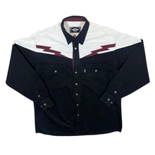 Load image into Gallery viewer, Vintage Stars &amp; Striped Cowboy Western Colour Block Cotton Long Sleeve Shirt

