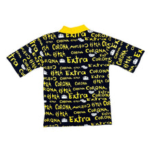 Load image into Gallery viewer, Vintage CORONA EXTRA Graphic Logo Spellout All-Over Print Patterned Polo Shirt

