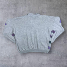 Load image into Gallery viewer, Vintage 90&#39;s Turunc Grey Purple Blue Green Multi Striped Collared Sweatshirt
