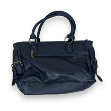 Load image into Gallery viewer, Early 00&#39;s KANGOL Faux Leather Black Y2K Handbag Carry Bag
