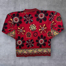 Load image into Gallery viewer, Vintage 90's Isabella Richmond Abstract Floral Patterned Red Knit Sweater Jumper
