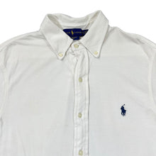 Load image into Gallery viewer, RALPH LAUREN &quot;Featherweight Mesh&quot; Embroidered Mini Logo White Long Sleeve Button-Up Shirt
