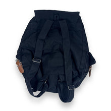 Load image into Gallery viewer, Vintage Classic Black Canvas Cotton Drawstring Backpack Rucksack Bag
